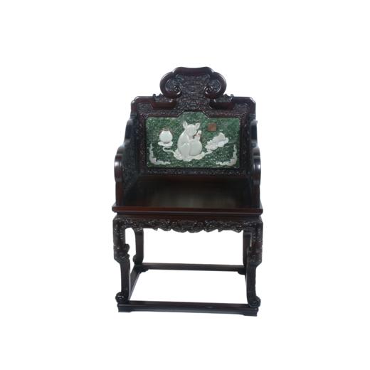 十二生肖红木镶玉太师椅 商品图8