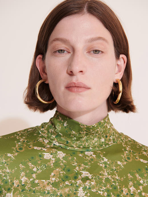 HIDEMI “我们做印花”限定印花高领打底上衣 绿色/蓝色 商品图13