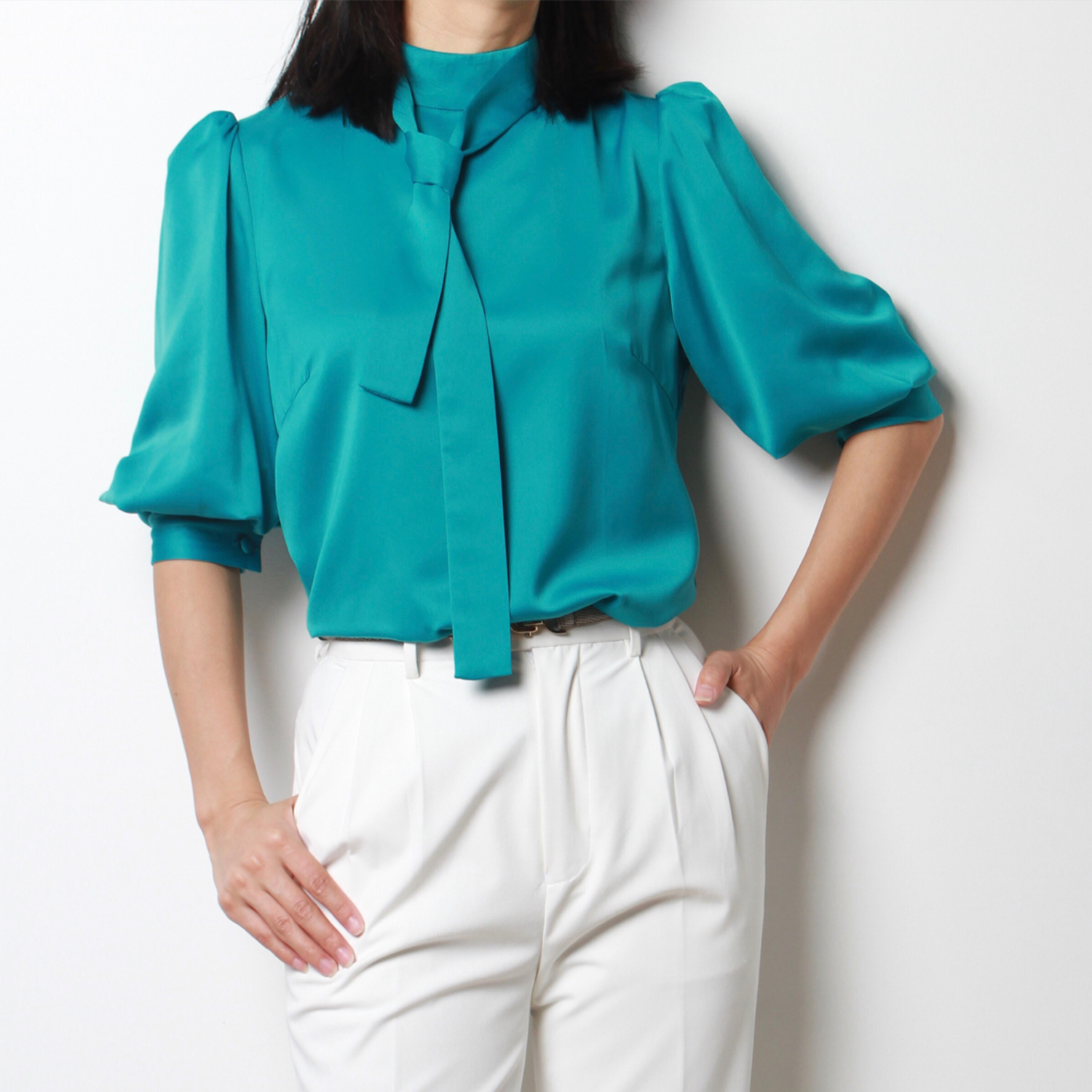 日本缎面/真丝可选多彩上衣蓓锦设计师服饰
