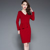 TQ-9803秋冬新款气质高端罗马棉遮肚显瘦连衣裙 商品缩略图0