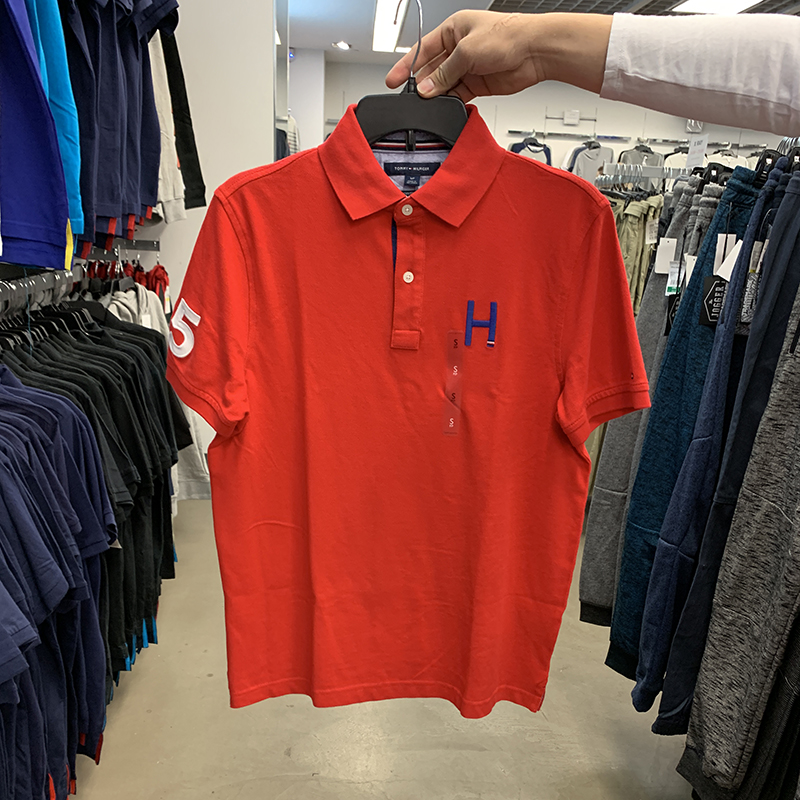 tommy hilfiger/汤米 男士纯色直筒透气舒适短袖polo衫