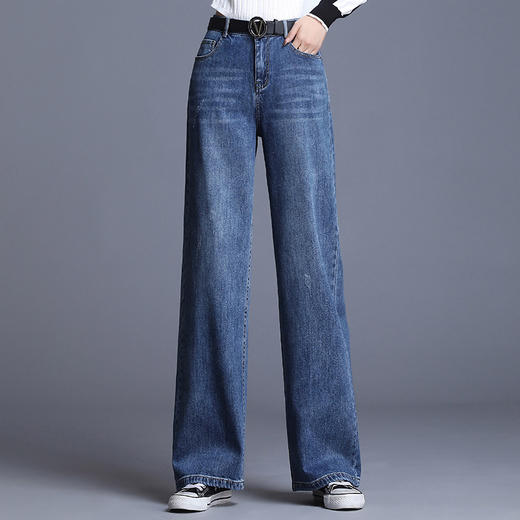 YYH-YXB188820秋季新款宽松修身显瘦高腰牛仔阔腿裤 商品图0