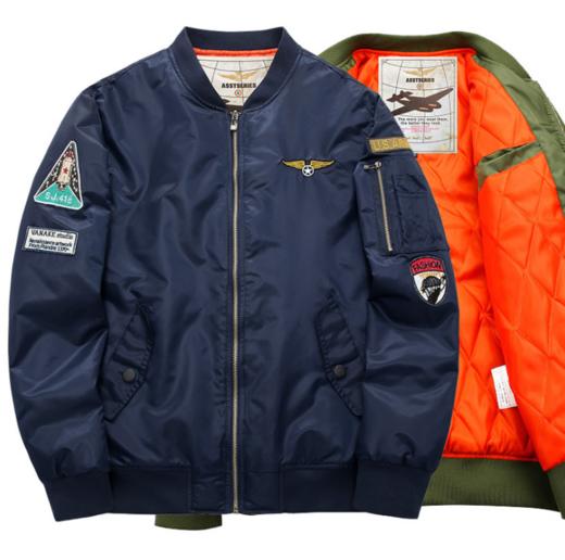 【服饰鞋包】*秋冬大码男装棉衣运动欧美立领夹克空军一号MA01飞行员棒球服 商品图2