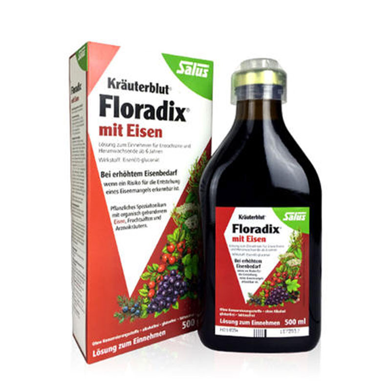 【保税】德国Salus 莎露斯成人铁元 西方阿胶 500ml 瓶装液体  老人 孕妇 女神经期常备 两种包装随机发