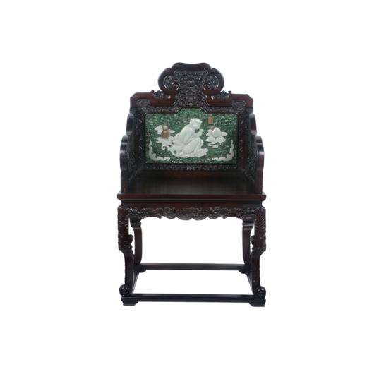 十二生肖红木镶玉太师椅 商品图4