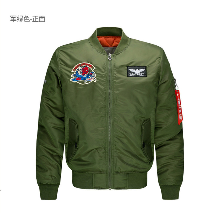 服饰鞋包春秋男装空军一号外套日系飞行员夹克棒球衫男青年夹克外套胖
