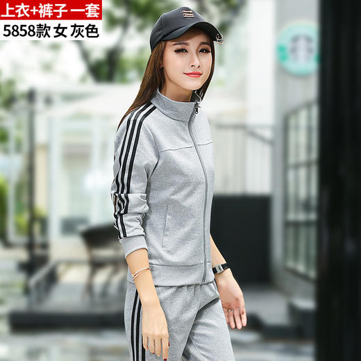 情侣运动服饰套装男春秋男士跑步服两件套长袖卫衣女外套运动服 商品图5