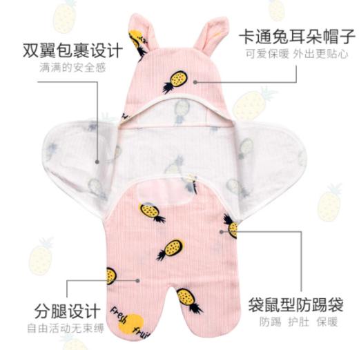 【婴儿用品】。婴儿防惊跳睡袋新生儿襁褓包被宝宝抱毯春夏季薄0-3个月 商品图3
