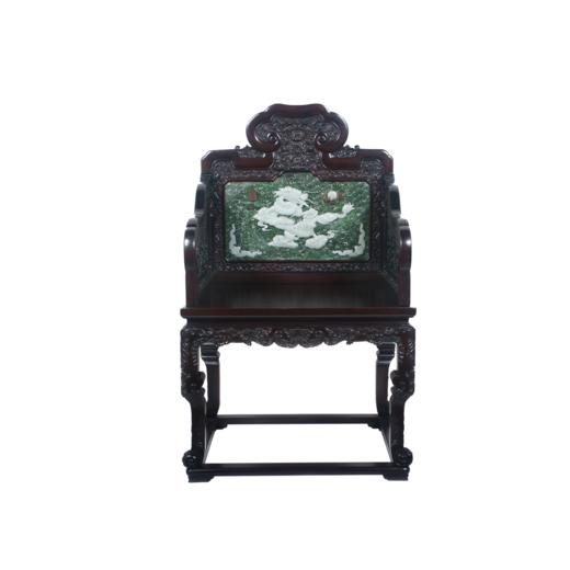 十二生肖红木镶玉太师椅 商品图0