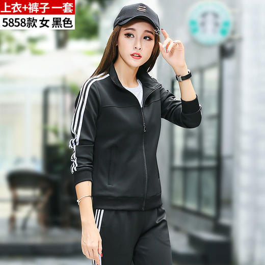 情侣运动服饰套装男春秋男士跑步服两件套长袖卫衣女外套运动服 商品图9