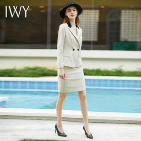 IWY/白色条纹西装套裙日常通勤职业休闲装CS616