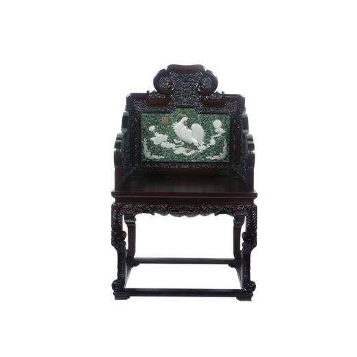 十二生肖红木镶玉太师椅 商品图5