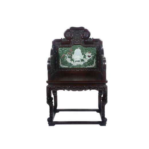 十二生肖红木镶玉太师椅 商品图7