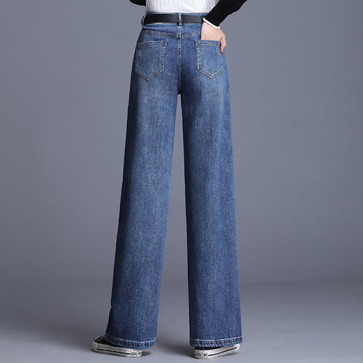 YYH-YXB188820秋季新款宽松修身显瘦高腰牛仔阔腿裤 商品图1