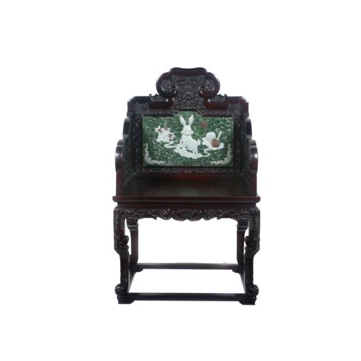 十二生肖红木镶玉太师椅 商品图11