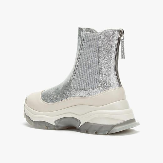 厚底切尔西运动短靴银色 商品图3
