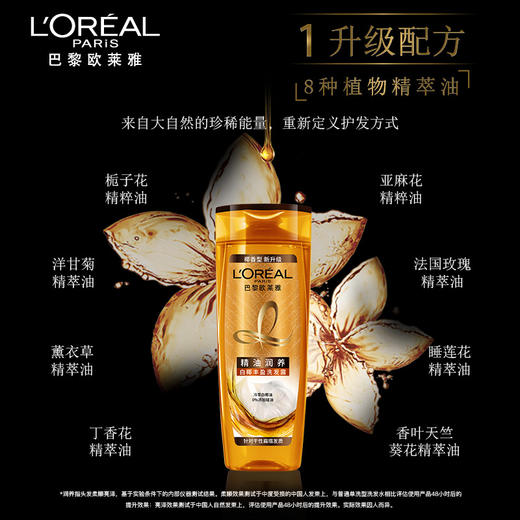 欧莱雅（LOREAL）精油润养丰盈洗发水 200ml（滋润营养干枯补水洗发露）（新老包装随机发货） 商品图0