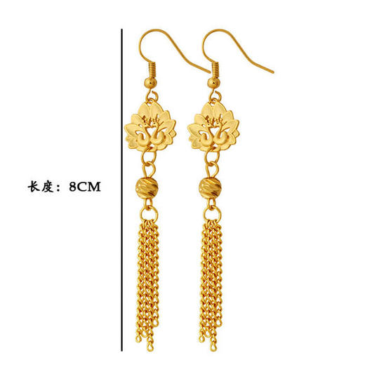 BZSP-EH102新款流苏越南沙金长款耳坠 商品图4
