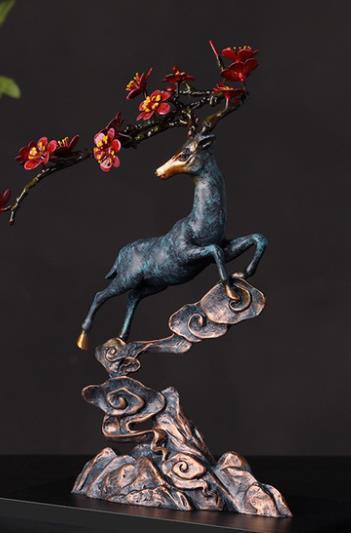 【装饰品】*家居瑞鹿铜鹿摆件 商品图1