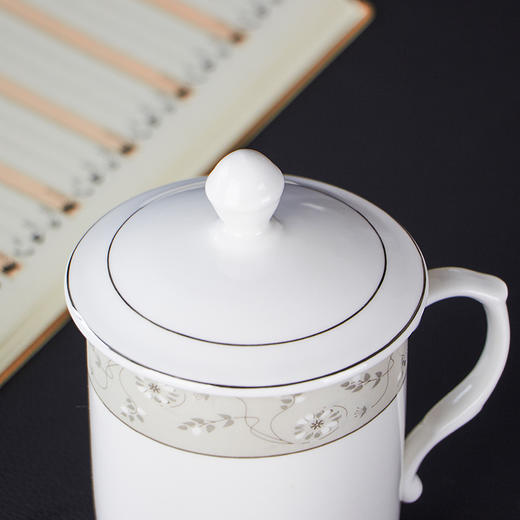 洁雅杰陶瓷茶杯 带盖水杯子(350ml)陶瓷茶杯陶瓷办公杯 中华杯 商品图3