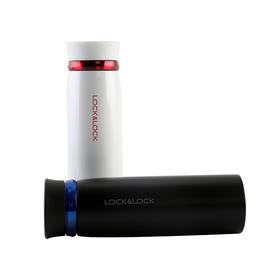 乐扣乐扣(LOCK&LOCK) 保温杯轻量杯 菲特旋盖情侣杯商务杯 白红黑蓝450ml*2 LHC4131S602