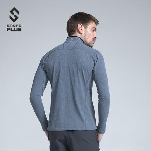 SANFO PLUS  男款五十度灰长袖拉链套头衫 跑步长袖  SUM19072 商品图2
