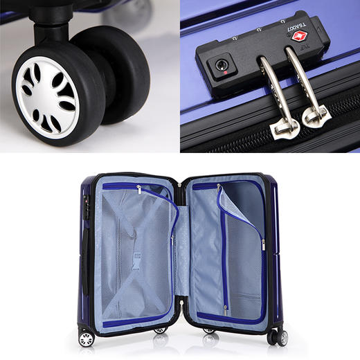 【会员价：455.61】爱华仕（OIWAS）PC拉杆箱6176 时尚万向轮行李箱 飞机轮旅行箱商务出差托运箱 24英寸蓝色 商品图5