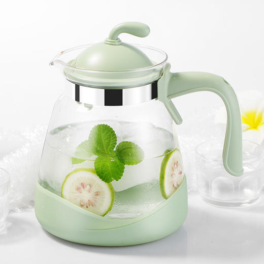 紫丁香 冷水壶凉水壶耐热玻璃花茶壶果汁壶加厚大容量 2L（颜色随机） 商品图4