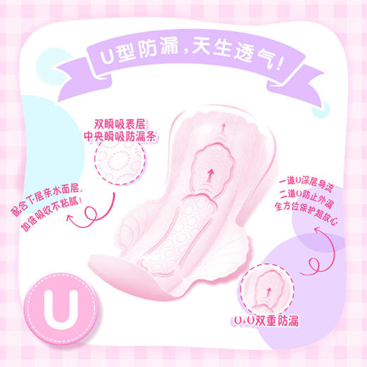 洁婷(ladycare)棉柔卫生巾姨妈巾夜用透气双U 290mm*8片 商品图2