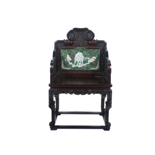 十二生肖红木镶玉太师椅 商品图9