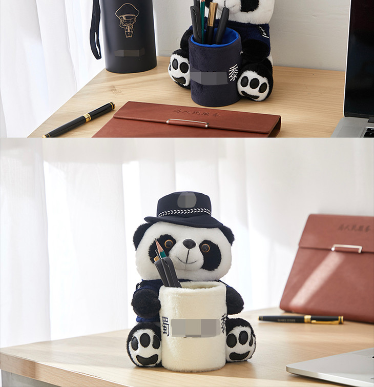 【新款笔筒熊猫】高档面料创意笔筒
