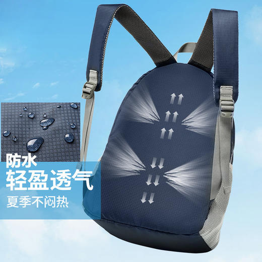 高尔夫GOLF双肩包可折叠电脑背包书包14英寸大容量防水轻便收纳携带户外旅行包D5BV82732S深蓝色 商品图1