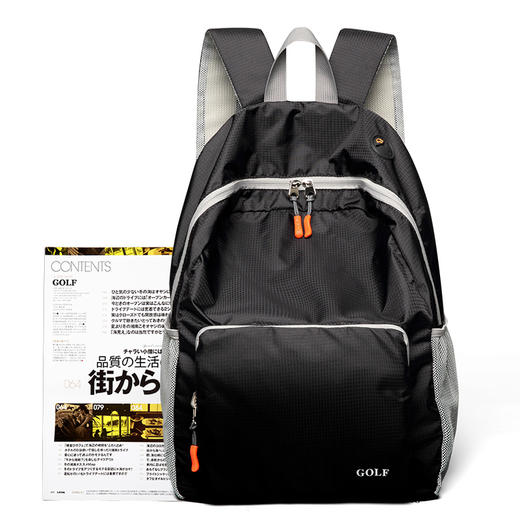 高尔夫GOLF双肩包可折叠电脑背包书包14英寸大容量防水轻便收纳携带户外旅行包D5BV82732S黑色 商品图7