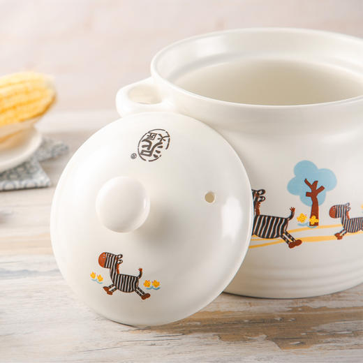 【会员价：71.05】泥火匠 汤煲 陶瓷 小斑马如意汤煲 3500ml 釉中彩耐热砂锅 汤锅炖锅 商品图1