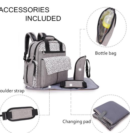 【母婴用品】可双肩斜跨手提妈咪包多功能大容量出行母婴包挂婴儿车行李箱 商品图1