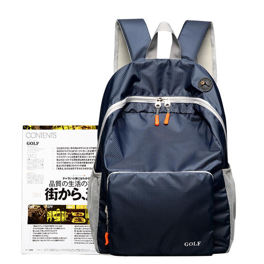 高尔夫GOLF双肩包可折叠电脑背包书包14英寸大容量防水轻便收纳携带户外旅行包D5BV82732S深蓝色 商品图6