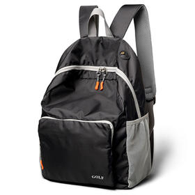 高尔夫GOLF双肩包可折叠电脑背包书包14英寸大容量防水轻便收纳携带户外旅行包D5BV82732S黑色