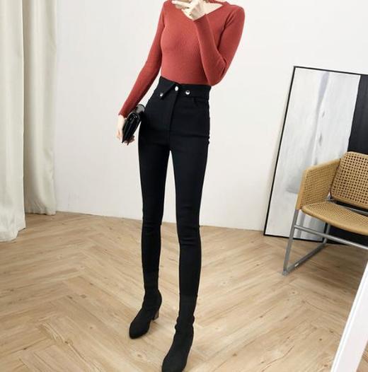 【服饰鞋包】高弹巨显瘦打底裤女秋冬爆款韩版不规则高腰女裤 商品图0