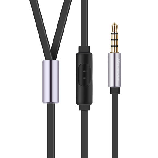 纽曼 Newmine MX660通用入耳式手机耳机金属立体重低音扁平线带线控、麦克 兼容苹果 安卓 电脑 平板 铁灰色 商品图0