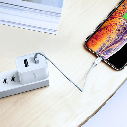 绿联 3.1A多口充电器 通用华为苹果iphoneXs Max安卓荣耀小米三星手机ipad平板 5V2a双USB两口快充插头 30636 商品图2