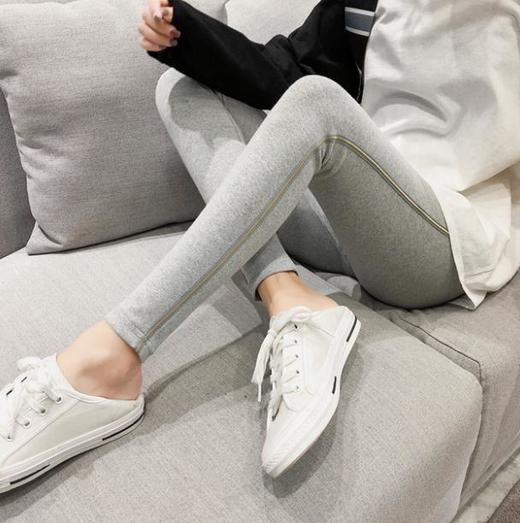 【服饰鞋包】秋冬纯棉打底裤 外穿薄款小脚裤 弹力裤子女侧边金条 商品图0