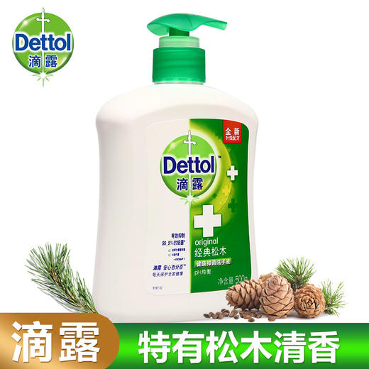 滴露Dettol健康抑菌洗手液经典松木500g 抑菌99.9%  商品图3