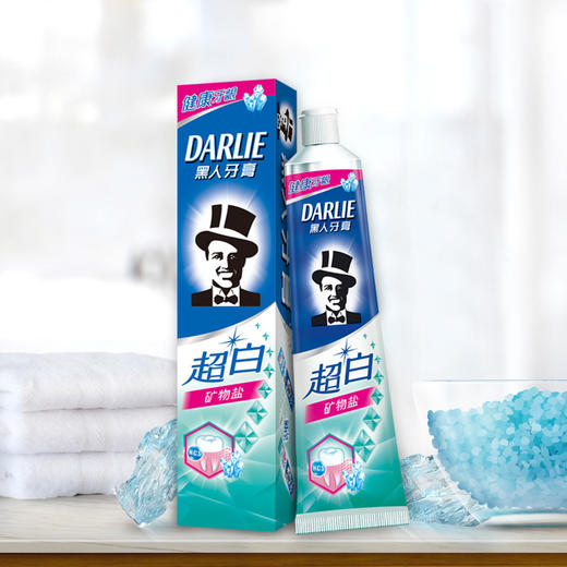 黑人（DARLIE）超白矿物盐牙膏190g 去牙渍 亮白清新（新老包装随机发放） 商品图3