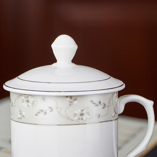 洁雅杰陶瓷茶杯 带盖水杯子(350ml)陶瓷茶杯陶瓷办公杯 中华杯 商品图2