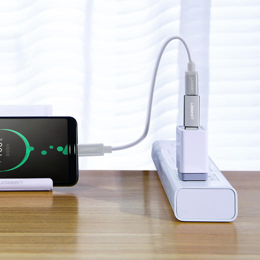 绿联 Type-C母转USB3.0公数据线转接头 USB-C母降噪耳机充电器转换头 通用三星小米华为荣耀手机电脑 30705灰 商品图3