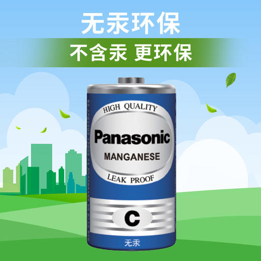 松下（Panasonic）碳性2号二号C型干电池2节R14适用于收音机遥控器手电筒玩具热水器R14NU/2SC 商品图1