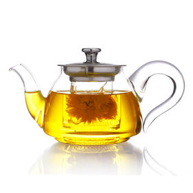 金镶玉 玻璃茶壶  泡茶壶花茶壶凉水壶耐热防爆过滤内胆带盖 雨润壶600ml