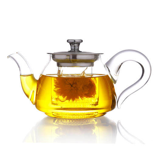 金镶玉 玻璃茶壶  泡茶壶花茶壶凉水壶耐热防爆过滤内胆带盖 雨润壶600ml 商品图0