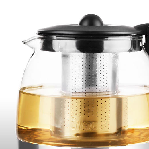 紫丁香 耐热玻璃茶壶功夫茶具304不锈钢过滤内胆泡花草茶壶1250ml 商品图1