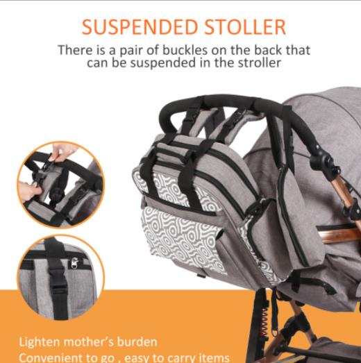 【母婴用品】可双肩斜跨手提妈咪包多功能大容量出行母婴包挂婴儿车行李箱 商品图3